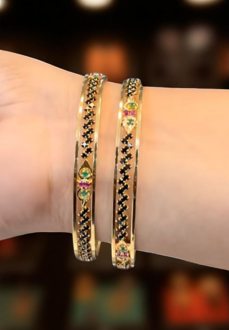 Beautiful bangles with black stones