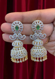 Beautiful gj polish jumkhas with green stone