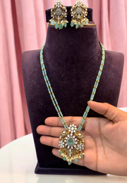 Beautiful beads haram with blue stone