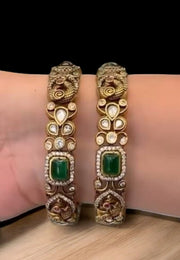 Beautiful bangles with green stone