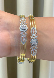 Beautiful party wear diamond replica bangles