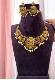 Beautiful short haram with God and gold finish