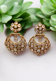 Beautiful earrings with uncut stone -perfect for any occasion