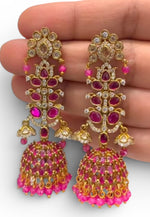 Load image into Gallery viewer, Beautiful jumkhas with pink stone