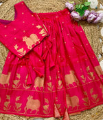 Load image into Gallery viewer, Lehenga*: Soft silk Fully stitched Banarasi design zari weaving work with full Inner 👚Blouse Fully stitched with zari weaving work