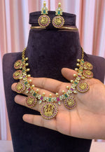 Load image into Gallery viewer, Traditional bottumala short haram with green and pink stone
