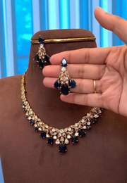 Beautiful short necklace with CZ stone