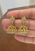 Load image into Gallery viewer, Stunning jumkhas with white stones -perfect for any occasion
