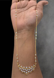 Beautiful chandraharam chain with diamond finishing stone pendant