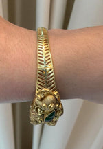Load image into Gallery viewer, Beautiful open type kada bangle with god Laxmi Devi motive
