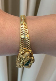 Beautiful open type kada bangle with god Laxmi Devi motive