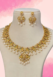 Beautiful short necklace with guttapusalu hangings