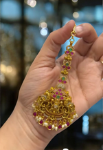 Load image into Gallery viewer, Stunning antic pendent with gold finishing and multi coloured stone
