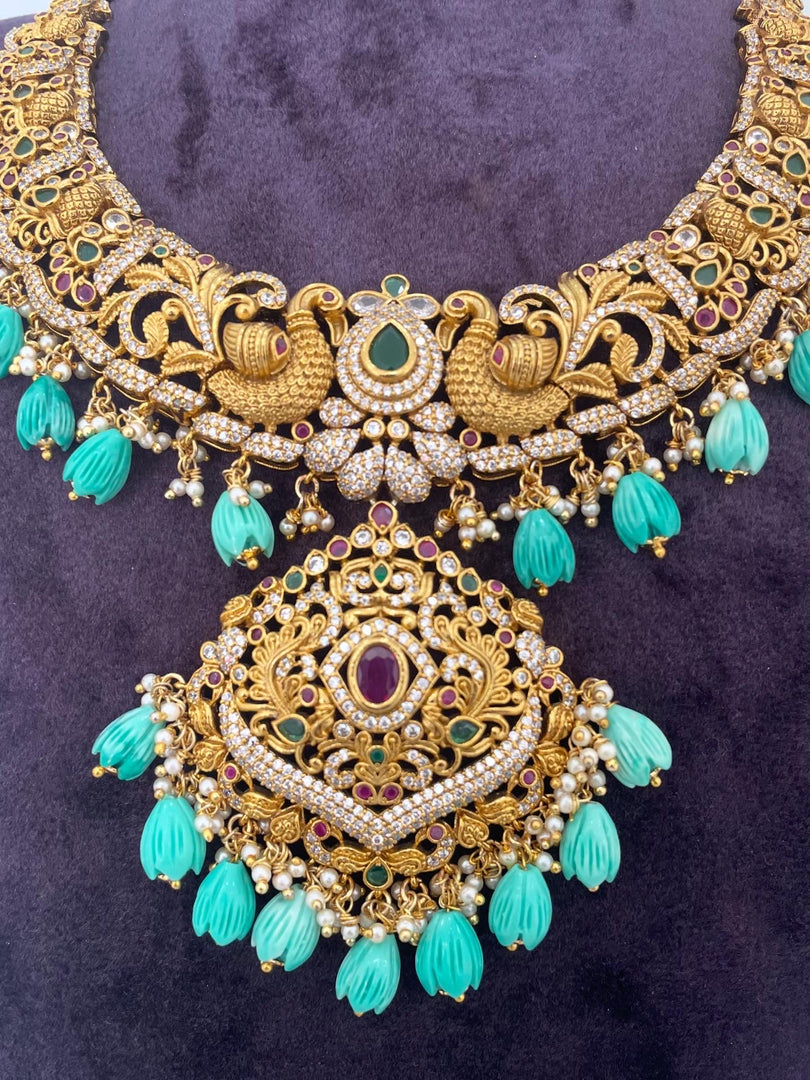 Beautiful necklace with blue beads