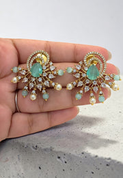 Beautiful studs earrings with blue  stone