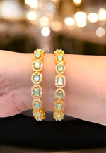 Load image into Gallery viewer, Beautiful bangles with sky blue stone
