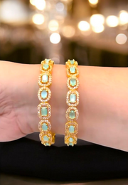 Beautiful bangles with sky blue stone