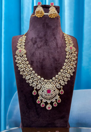 Beautiful GJ polish short necklace with pink stone