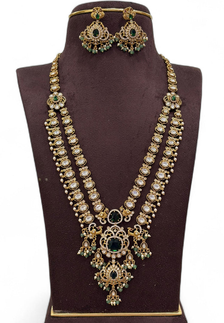 Beautiful two layer long haram with red stone