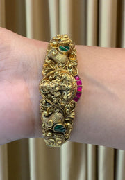 Beautiful open type kada bangle with god Laxmi Devi motive