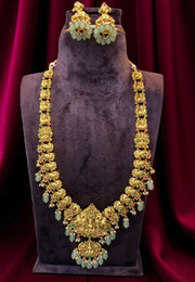 Beautiful long haram with green beads