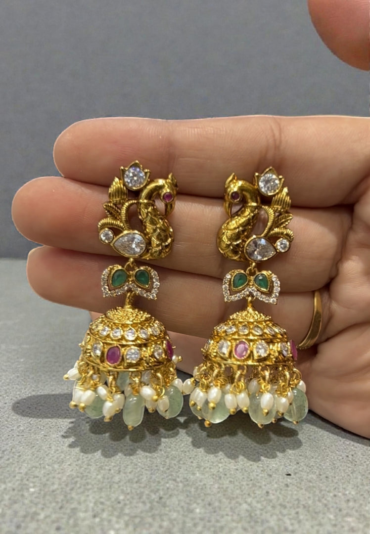 Beautiful jumkhas with peacock design