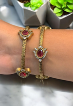 Load image into Gallery viewer, Beautiful bangles with ruby colour stone
