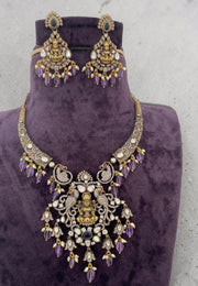 Beautiful kanti design necklace with purple beads