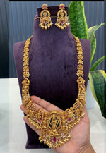 Load image into Gallery viewer, Traditional long haram with nakshi polish and venkateswara swamy motive