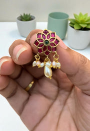 Beautiful short bugadi with pink stone