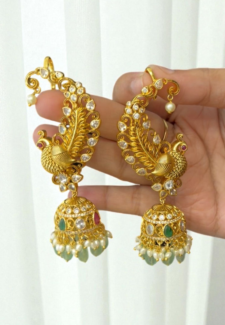 Beautiful earcuffs with peacock design