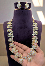 Load image into Gallery viewer, Beautiful gj polish long haram with pink stone