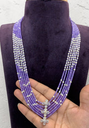 Beautiful 5 layer beads haram with purple beads