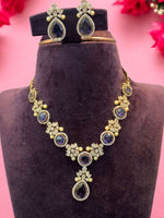 Load image into Gallery viewer, Stunning short necklace with lavender stone and Victorian polish
