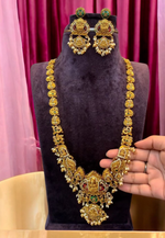 Load image into Gallery viewer, Traditional long 3d haram with guttapusalu hangings

