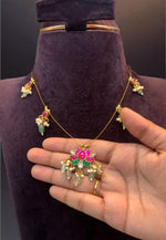 Load image into Gallery viewer, Beautiful invisible chain with kundan stone
