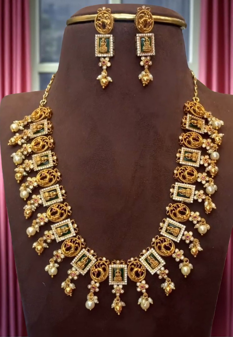 Beautiful necklace with goddess motives and hangings