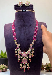 Beautiful beads haram with moissanite stones pendant