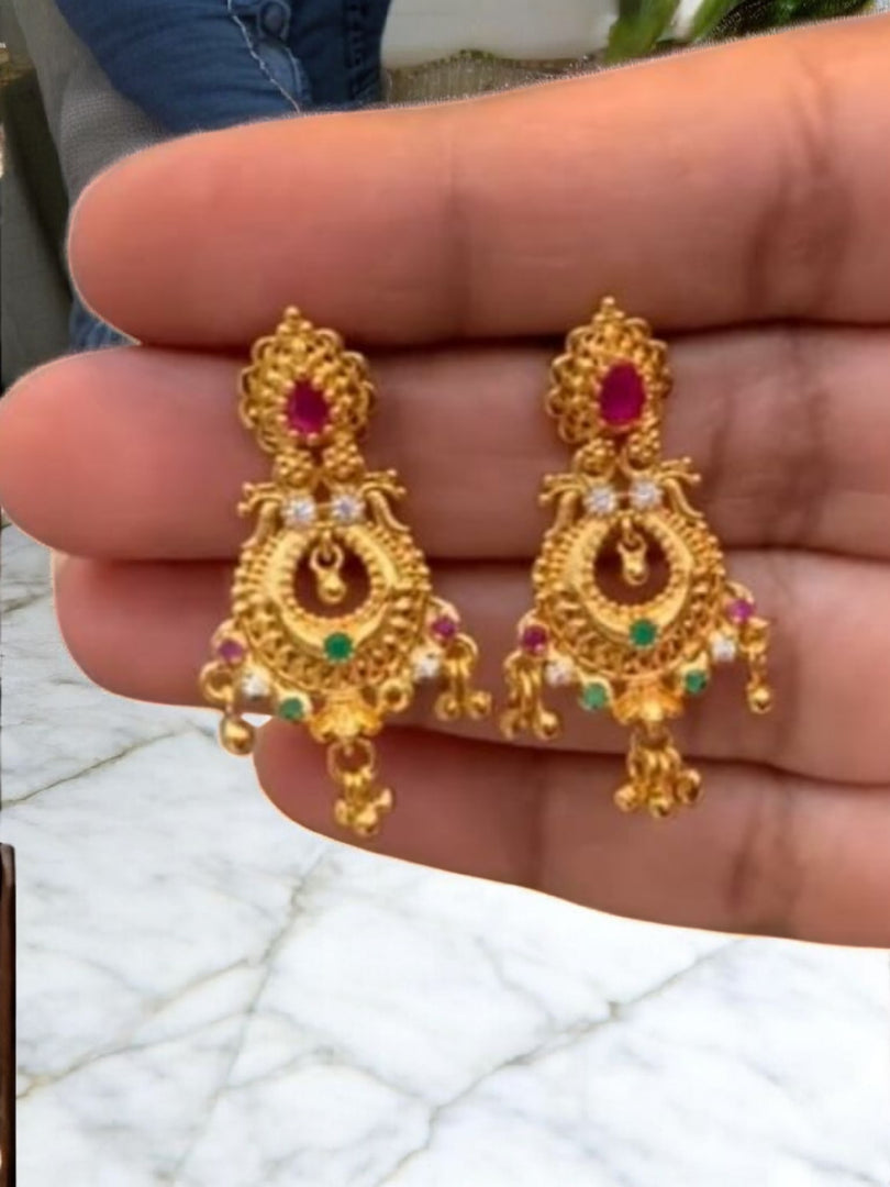 Beautiful earrings with gold finishing