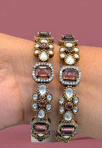Load image into Gallery viewer, Beautiful Victorian polish bangles with coral beads and light pink stones

