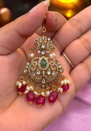 Beautiful tikka with ruby colour stones