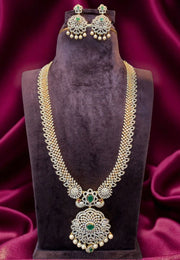 Beautiful gj polish long haram with green stone