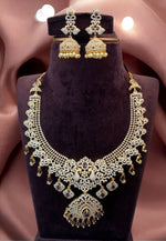 Load image into Gallery viewer, Beautiful Gj polish short necklace with purple stone and uncut stone -pairing with beautiful earrings
