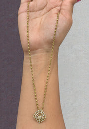 Beautiful chandraharam chain with gold finishing
