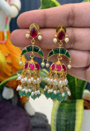 Beautiful jumkhas with jadav kundan stone