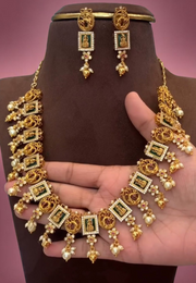 Beautiful necklace with goddess motives and hangings