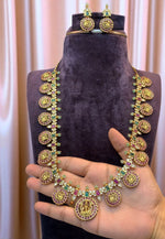 Load image into Gallery viewer, Traditional bottumala long haram with green stone
