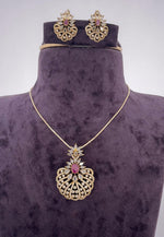 Load image into Gallery viewer, Beautiful invisible Chain necklace with light pink stone