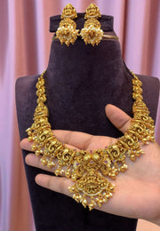 Traditional nakshi short necklace with Laxmi Devi motive
