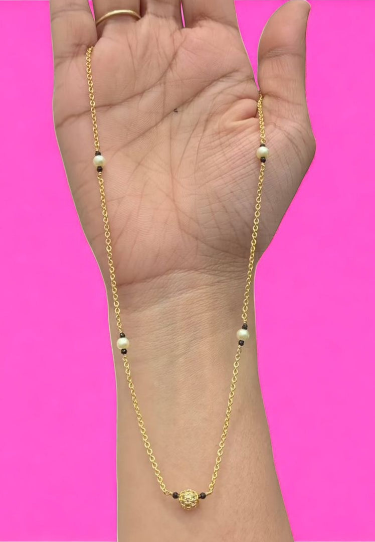 Chandraharam short chain with pearls and nakshi ball